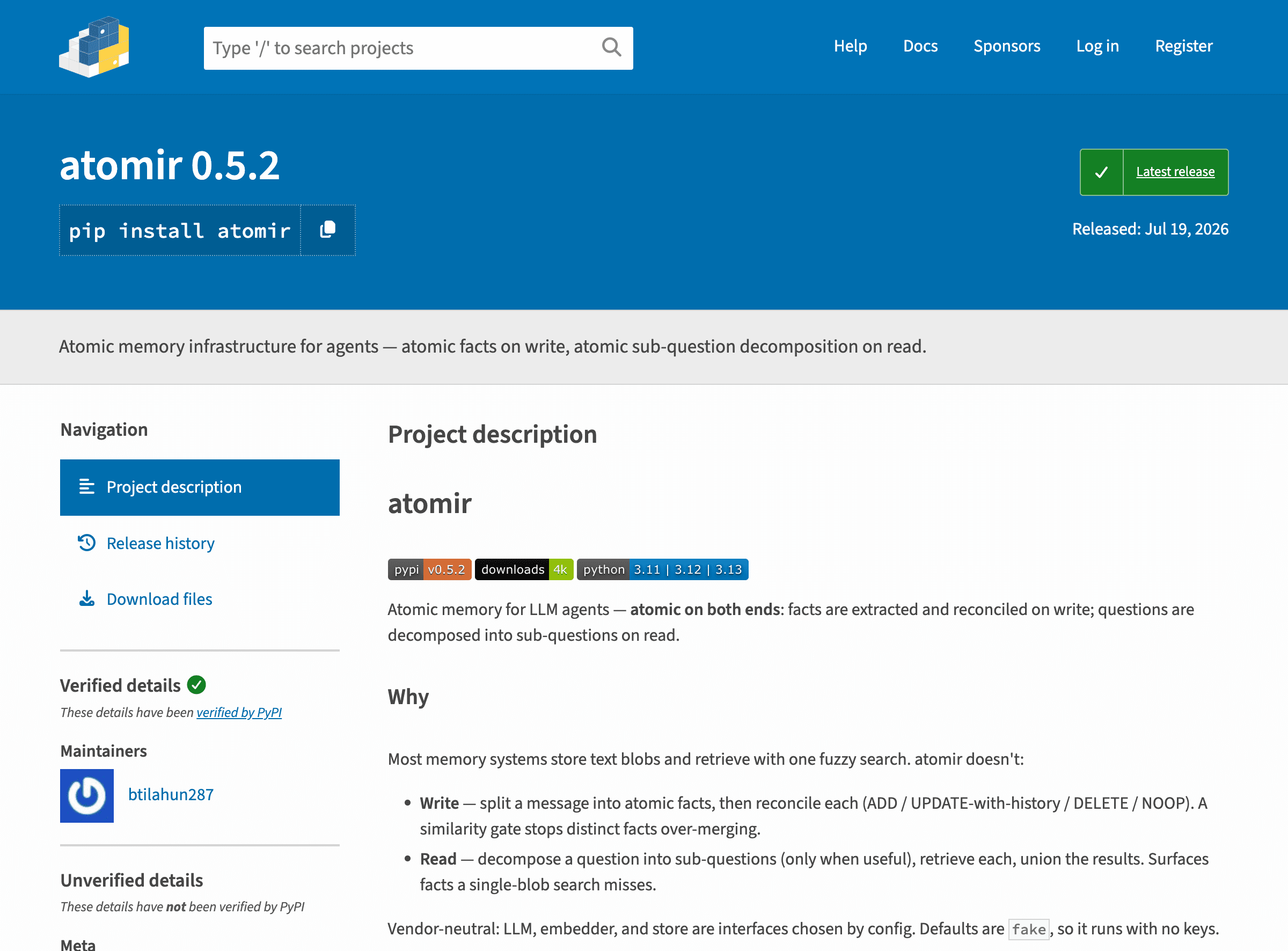 Atomir screenshot